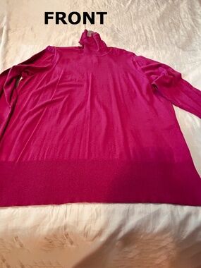 PULLOVER, COWL NECK, RED, SIZE 3X, COTTON RAYON NYLON SPANDEX BLEND, STRETCHY,